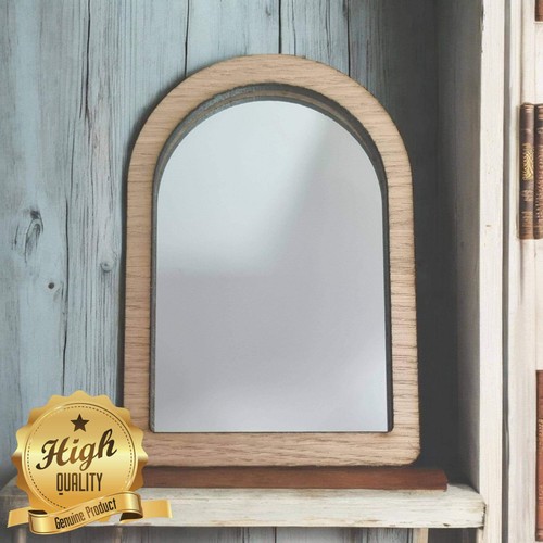 Arched wood framed mirror - wood,