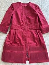 Burberry Prorsum Strawberry Pink Coat Women’s UK 8 Cotton Pleated Detail