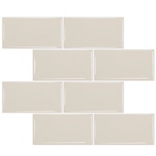 WoStick 10 Pcs 3D Self Adhesive Peel & Stick Wall Subway Tiles Splashback Beige