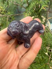 Lepidolite Crystal Dog Dark