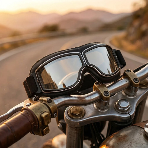 Vintage leather motorcycle - vintage,