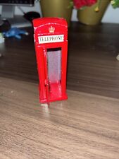 USED Metal Red London Phone Booth Miniature Dollhouse 1.5” Tall Vintage