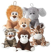 8" Animal Teddy Bear Soft Cuddly Plush Toy Monkey Giraffe Lion Elephant Tiger UK