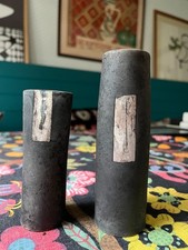Two Contemporary studio pottery spill vases, stamped J.B.