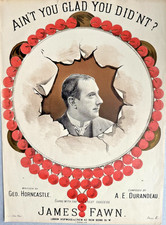 Victorian Music Sheet litho. cover -James Fawn - A. E. Durando  c1875