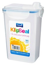 Fridge Jug Easy Pour Juice Water Milk Container Pitcher Spout Clip Lock Lid 1.3L