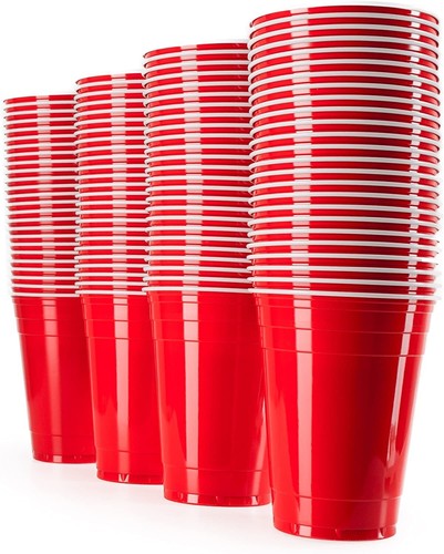100x red plastic - 50-100x, cups