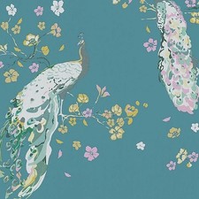 Floral Peacock Wallpaper