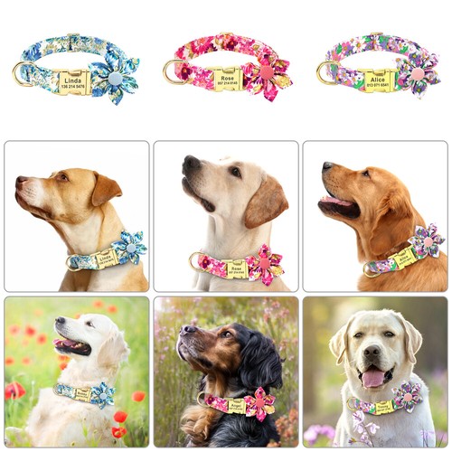 Flower personalised dog collar - flower,