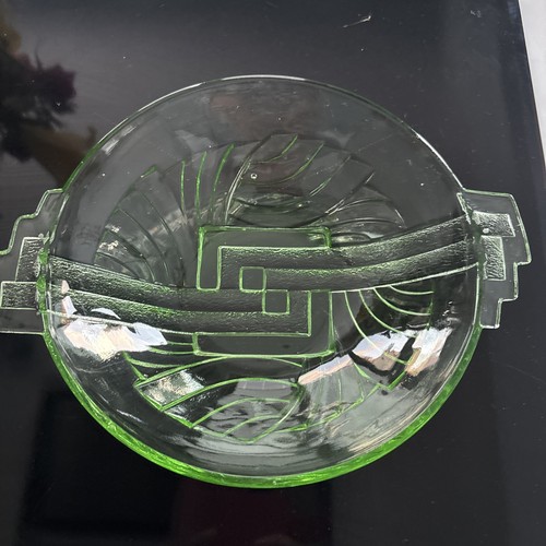 Vintage art deco green bowl - art,
