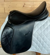 GFS Fieldhouse English Black Leather GP Saddle - 16.5" Seat Wide Width