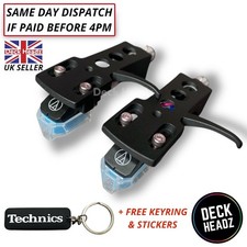 2 x Black Headshell Genuine Audio Technica AT-VM95C Cartridge Stylus + GIFTS
