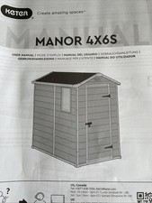 Keter 6x4 Manor Plastic Shed