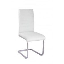 White Leather Chair Dining