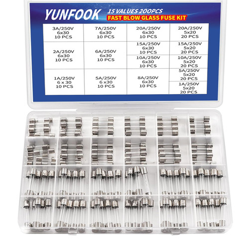 200 pcs glass fuses - 200,