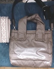 Zara Quilted Bag. Brown/Grey