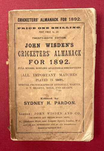1892 wisden softback - softback, near