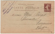 Postal Stationery France, 1922. Toulouse to Tonneins.   