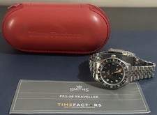 TIME FACTORS SMITHS TRAVELLER / TRAVELER PRS-58 GMT AUTO BLACK DIAL & BEZEL NOS