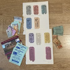 Various tickets from railways, buses,trams and a Test match .