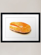 Salmon steak framed art - steak, print