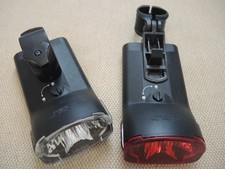 VINTAGE ENERGIZER FRONT AND REAR BIKE LIGHTS WITH ATTACHMENT BRACKETS