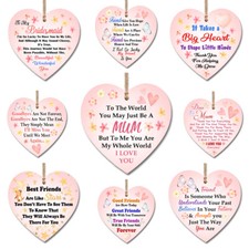 Wooden Heart Plaque Wall Sign Friends Wedding Family Sentiment Home Gift HM0006