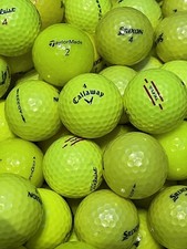 24 Premium Brand Yellow Optic Golf Balls Titleist Callaway Srixon TaylorMade