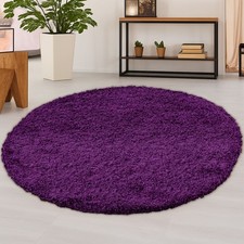 Circular Shaggy Rug 120cm Round – Soft High Pile Polyester Carpet, Multi Colors