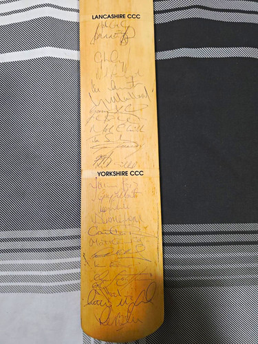 Signed autographed cricket bat - autographed,