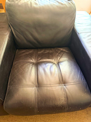 Black leather armchair solid - black, armchair,