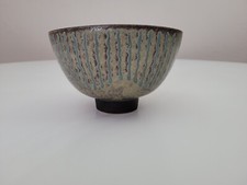 Vintage Johannes Andersen Studio Ceramic Art Pottery Bowl Blue Denmark MCM