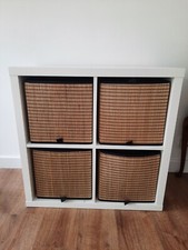 IKEA KALLAX Shelving Unit White with 4 x Storage Boxes