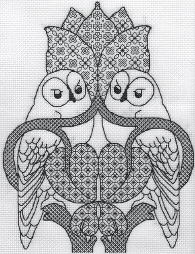 Kl154 the owl blackwork kit - owl,