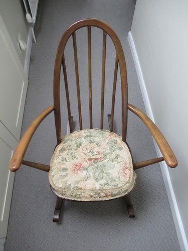 Ercol dark wood rocking - wood,
