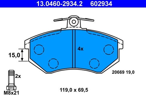 0460 2934 brake pad - 13.0460-2934.2,