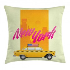 New York Taxi Throw Pillow