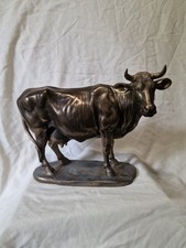 Bronze Effect Bull Sculpture on Base 25cm Very Good Condition