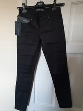 Ermanno Scervino Womens Black Boyfriend Jeans Vita Regular Size 26/40 Brand New