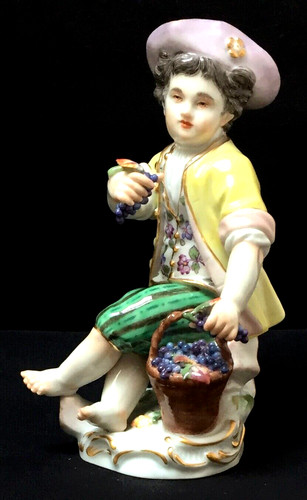 Meissen gardener child with - meissen, gardener's