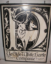 Unique English Pub Sign Ye Olde White Harte Double Sided Home Bar Beer Man Cave