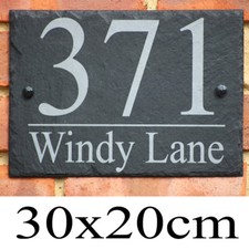 Rustic Slate House Gate Sign Plaque Door Number Personalised Name Plate engraved