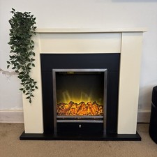 Adam Stratton Fireplace Suite in Cream, 35 Inch
