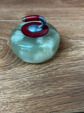 Scots Onx Miniature Curling Stone Paperweight in Good Condition