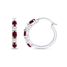 925 Sterling Silver Red Ruby &