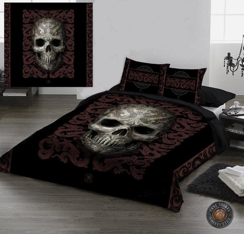 Oriental skull duvet cover - oriental,