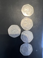 50p Scout and Guide Coins X5 Circulated But Good Condition