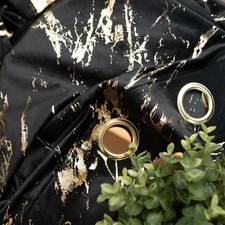 Velvet Curtains Marble Gold
