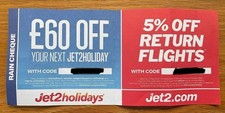 Jet2 Rain Cheque Voucher £60