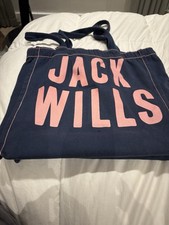 Jack Wills Navy Blue Tote Bag with Pink Lettering 100% Cotton